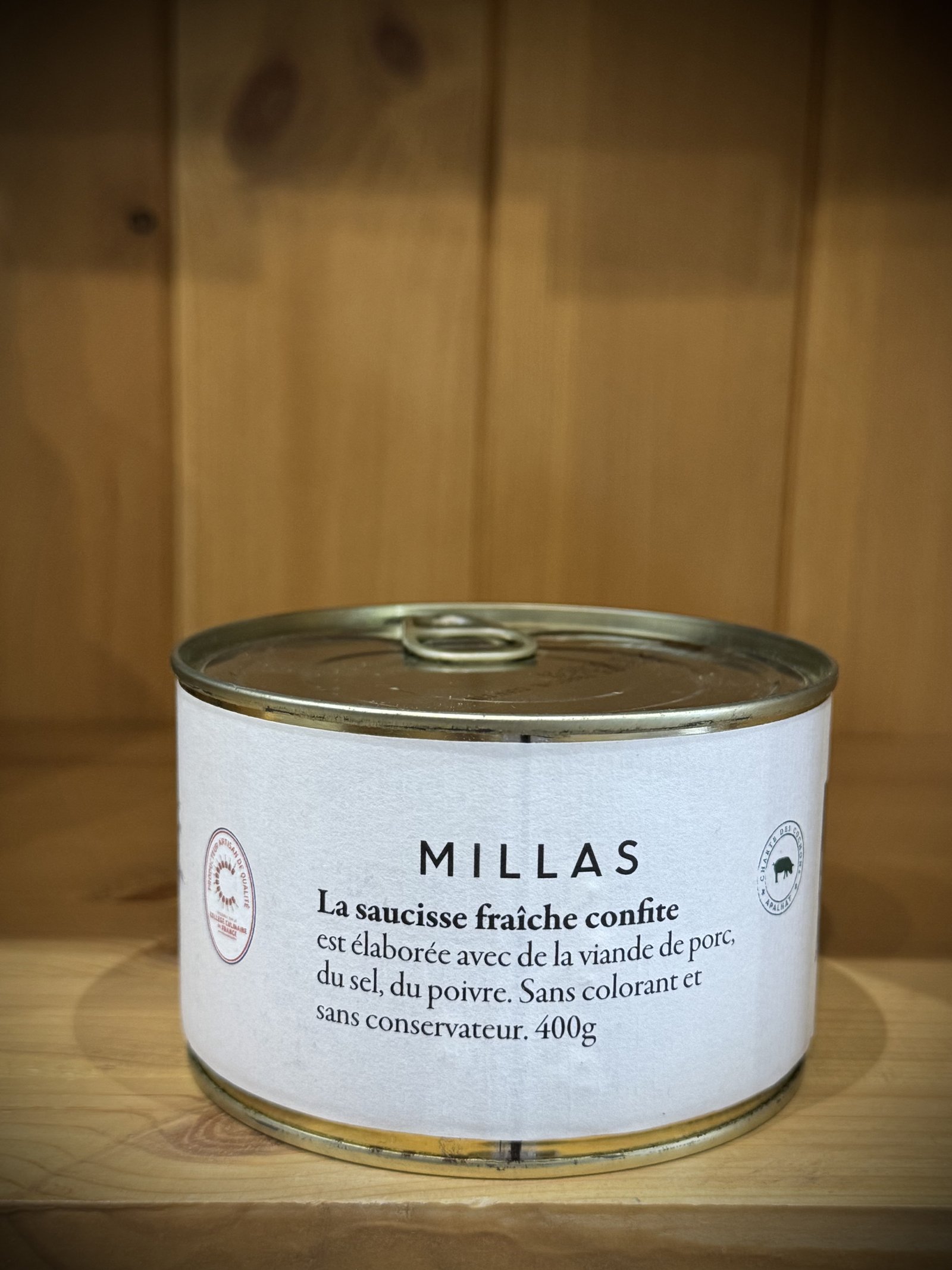 Saucisse fraîche confite - Millas 3 saucise confite